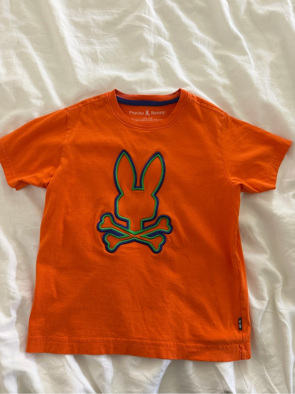 Boy Psycho Bunny Orange Logo Kids Tee